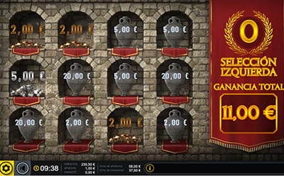 Jarros llenos de dinero en el bonus juego El Soborno del Gladiador en la slot Kassius Invictus Armis