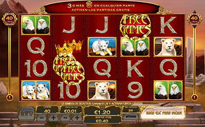 Activación de giros gratis en la slot White King II con la apariencia de símbolos Scatter