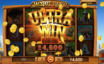 Celebración de una gran ganancia en la slot Jackpot Rango
