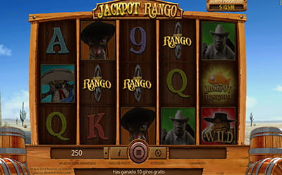 Tres símbolos de distribución que desbloquean los giros gratis en la slot Jackpot Rango
