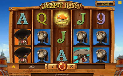 La pantalla de la versión móvil de la tragaperras Jackpot Rango que es idéntica a la de la versión de escritorio
