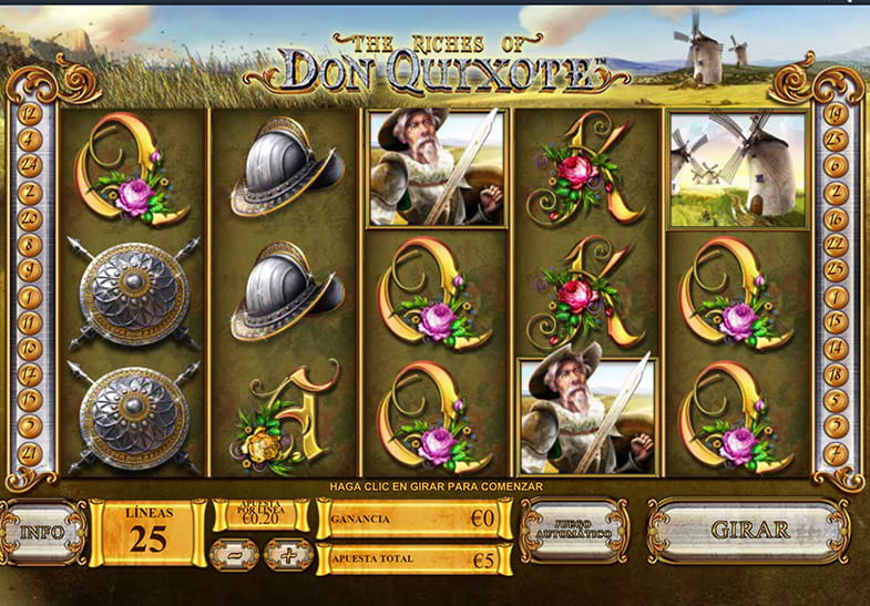 Panel del juego principal de The Riches of Don Quixote perteneciente a la versión demo de este